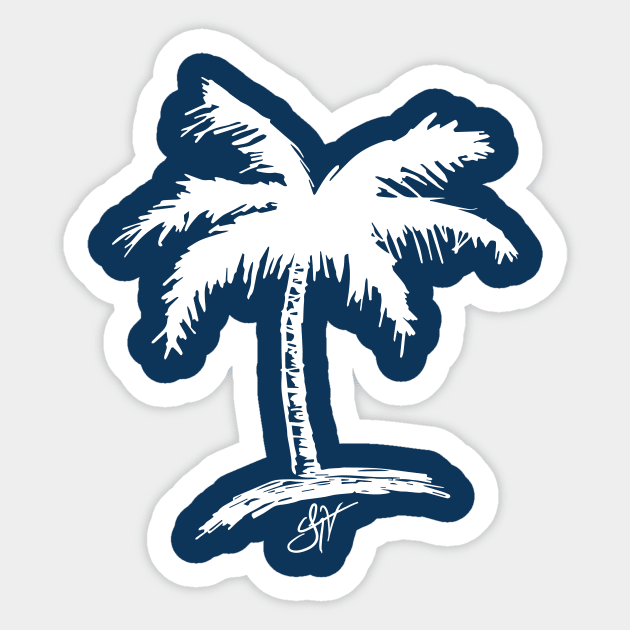 Jhoni The Voice "OG Palm Big White" Tee Sticker by jhonithevoice